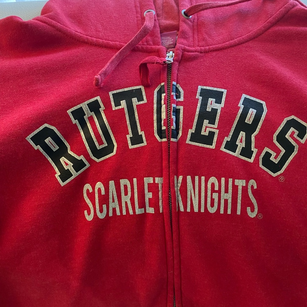 Rutgers Scarlet Knights Red Zip Hoodie- Large